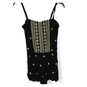 Black and Neon Green Romper